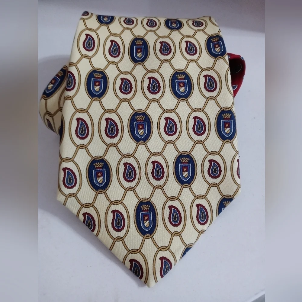 Tommy Hilfiger 100% Silk Patchwork two tone paisley Necktie 57/4